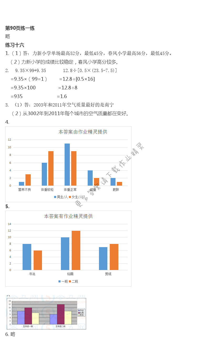 六 统计表和条形统计图（二） - 第19页