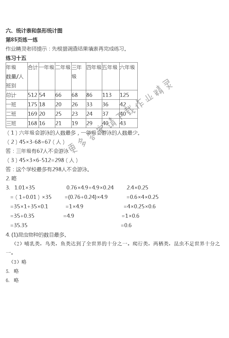 六 统计表和条形统计图（二） - 第18页