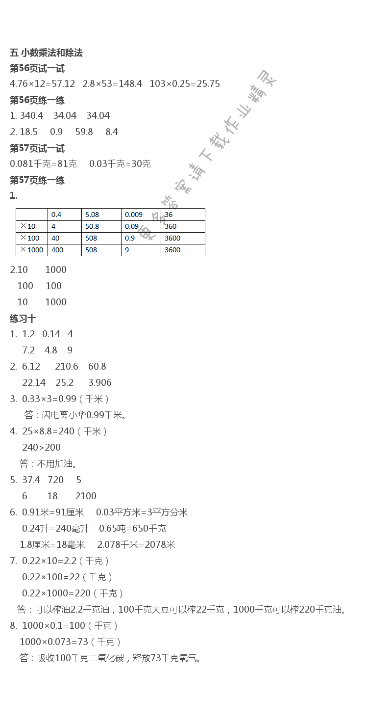 五 小数乘法和除法 - 第12页