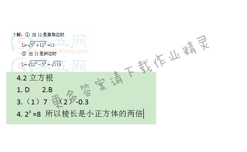 苏教版八年级上册数学补充习题答案第58页