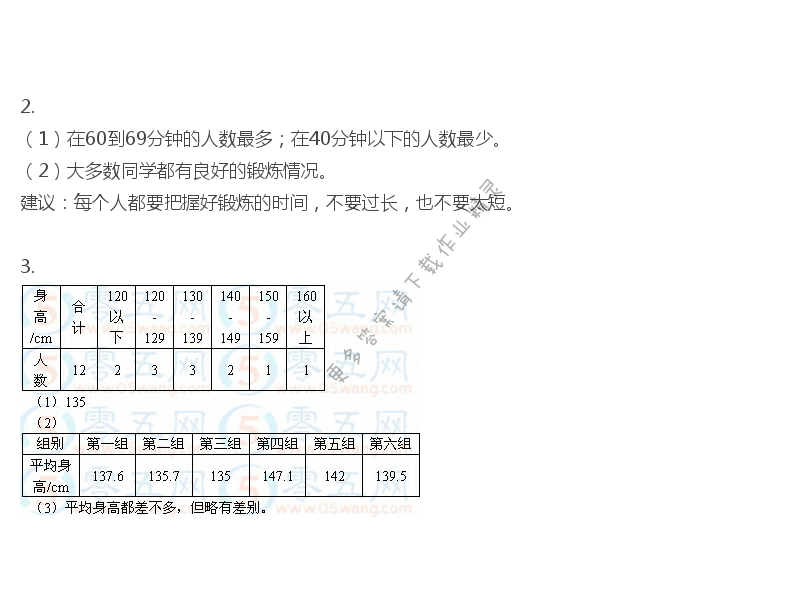 彩色版四年级上册数学练习与测试第75页答案