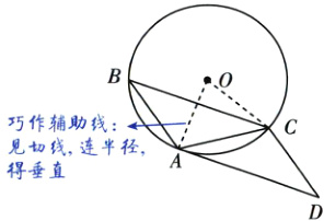 见切线连半径得垂直