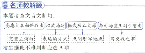 完整主谓句表运输方式点明驻军地点写交战之事考生据此不难判断应选A项
