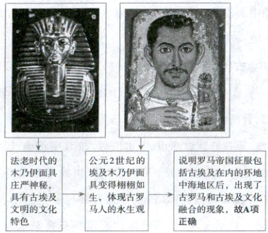 具有古埃及生体现古罗古罗马和古埃及文化文明的文化马人的永生观融合的现象故A项特色正确