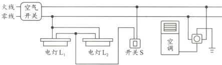 电灯L电灯L开关S