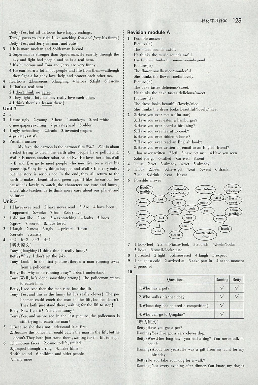 课本外研版八年级英语下册&nbsp;参考答案第5页