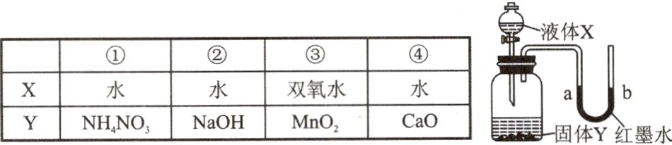 YNHNOCa0MnONaOH固体Y红墨水