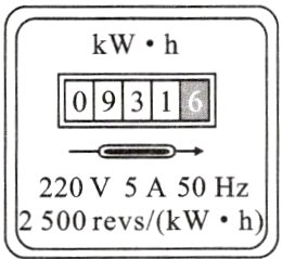 220V5A50Hz500revskWh