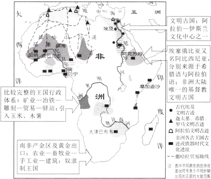 注图中不同颜色的色块成出现的王国的大致范围