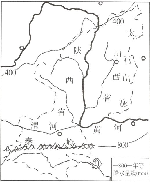 800一年等降水量线mm