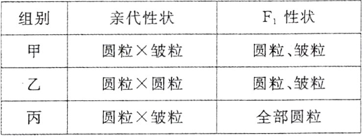全部圆粒圆粒皱粒