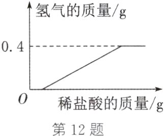 稀盐酸的质量g第12题