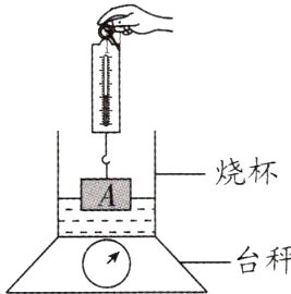 力计下悬挂一物体A浸在台秤
