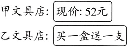 乙文具店买一盒送一支
