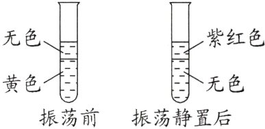 黄色无色振荡前振荡静置后