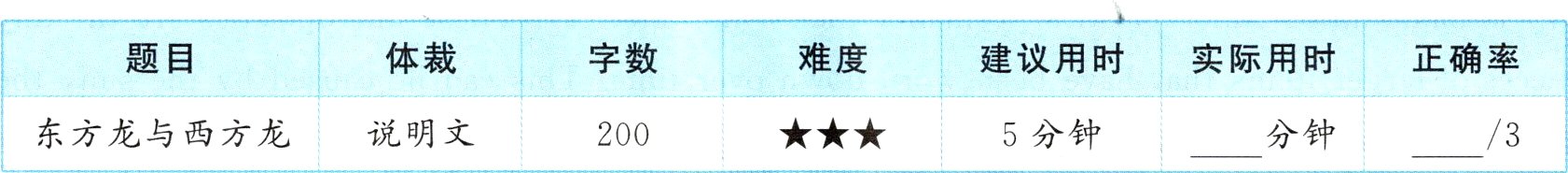 东方龙与西方龙说明文5分钟分钟3200