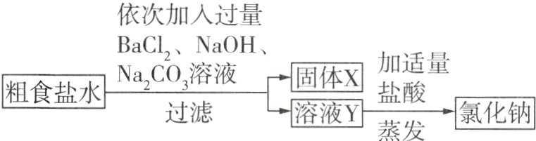 氯化钠溶液Y过滤蒸发