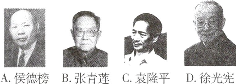 A侯德榜B张青莲C袁隆平D徐光宪