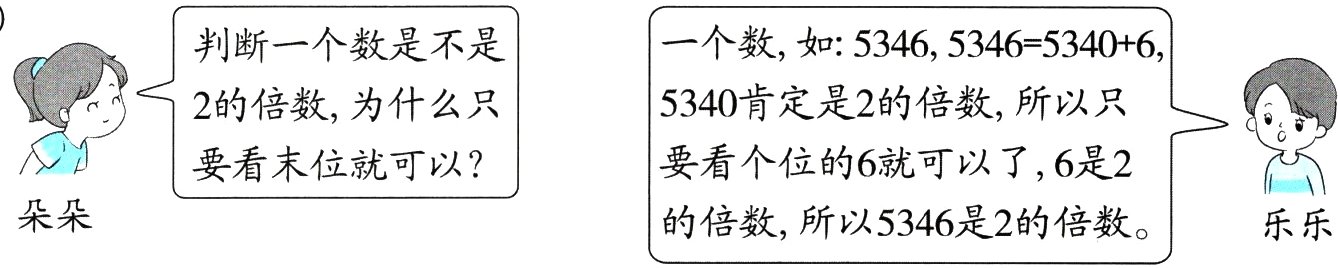 朵朵的倍数所以5346是2的倍数乐乐