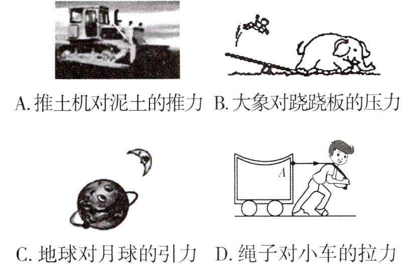 C地球对月球的引力D绳子对小车的拉力