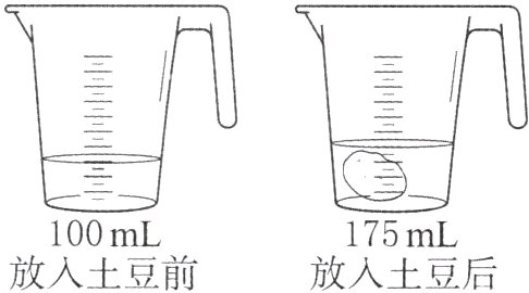 100mL175mL放入土豆前放入土豆后