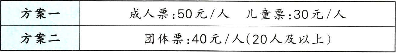方案二团体票40元人20人及以上