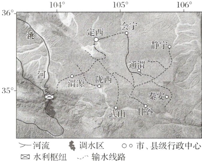 河流调水区Oo市县级行政中心≤水利枢纽输水线路