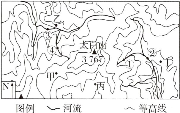 等高线图例河流
