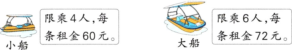 条租金60元条租金72元大船小船