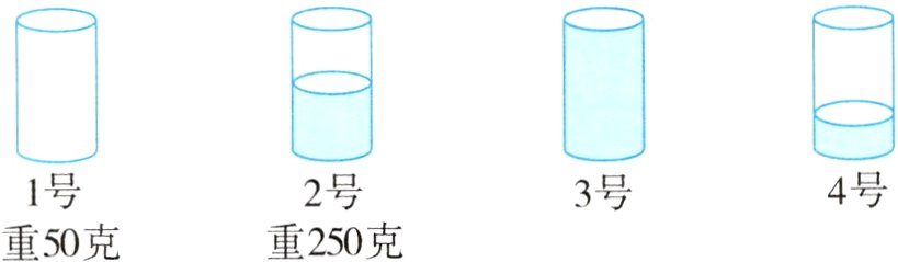 4号1号2号3号重250克重50克