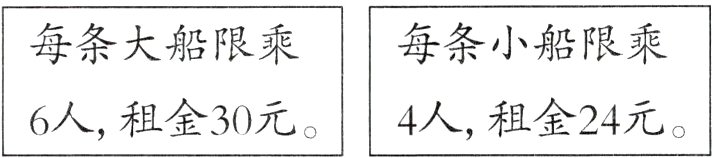 6人租金30元4人租金24元