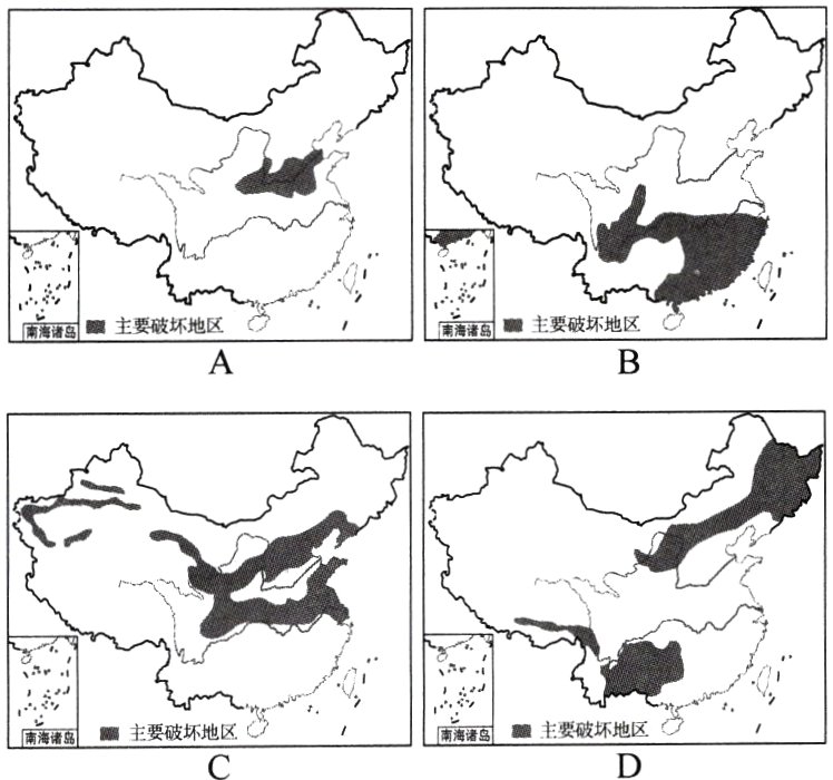 岛主要破坏地区