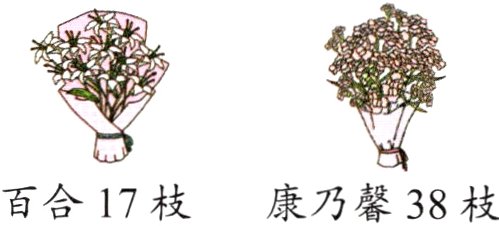 百合17枝康乃馨38枝