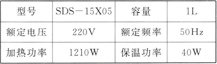 保温功率加热功率40W1210W