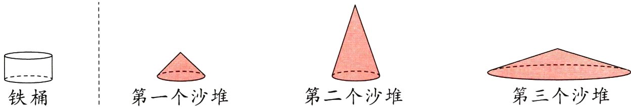 第三个沙堆第二个沙堆第一个沙堆铁桶