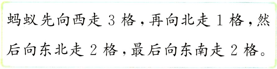 后向东北走2格最后向东南走2格