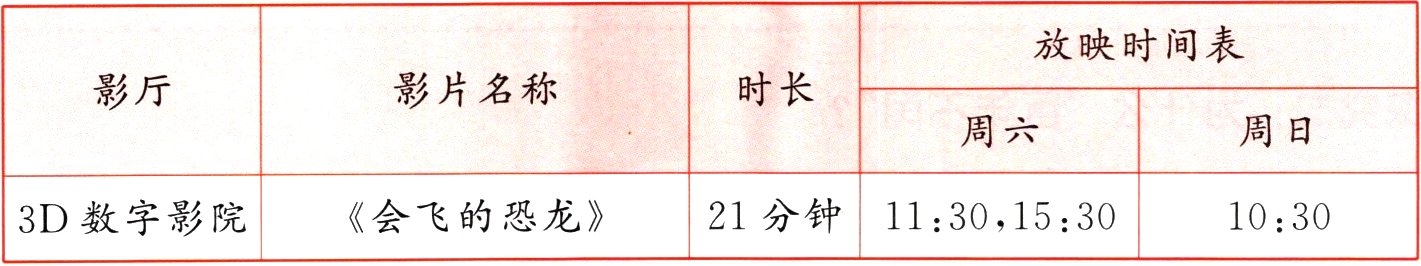 会飞的恐龙3D数字影院21分钟113015301030
