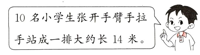 手站成一排大约长14米