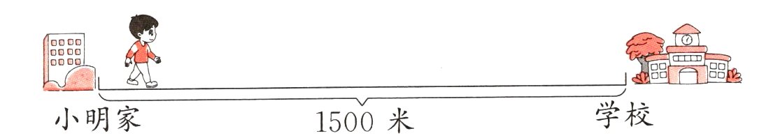 字校小明家1500米