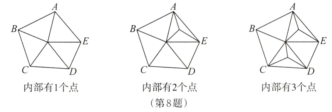 内部有2个点内部有3个点内部有1个点第8题