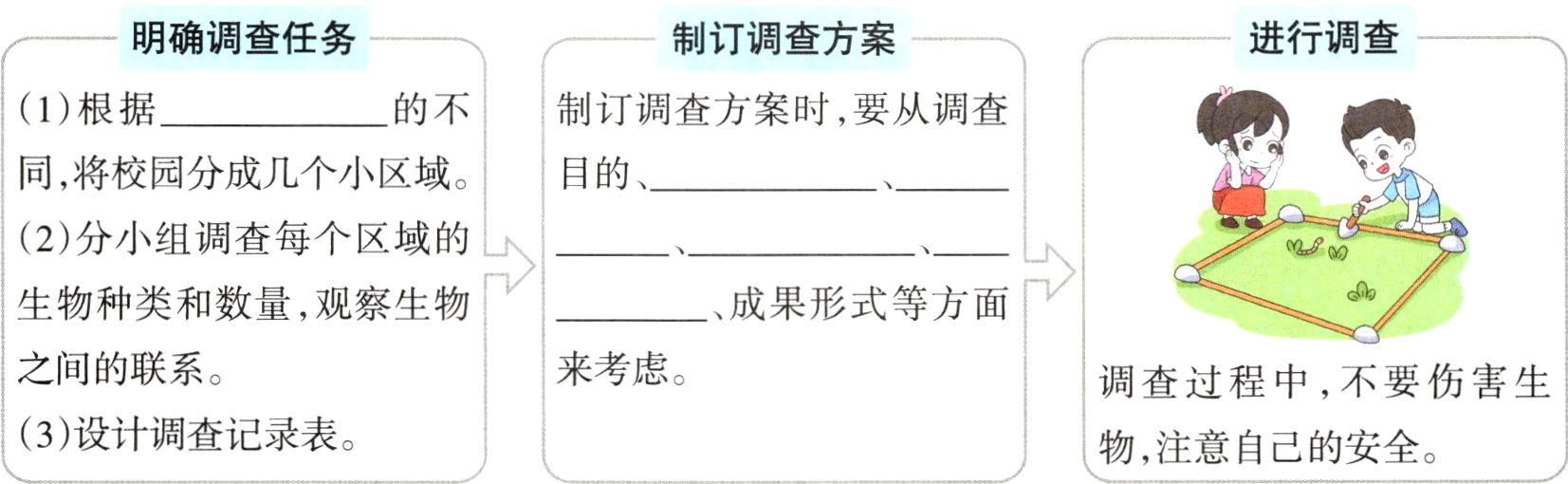 3设计调查记录表物注意自己的安全