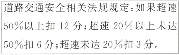 50扣6分超速未达20扣3分