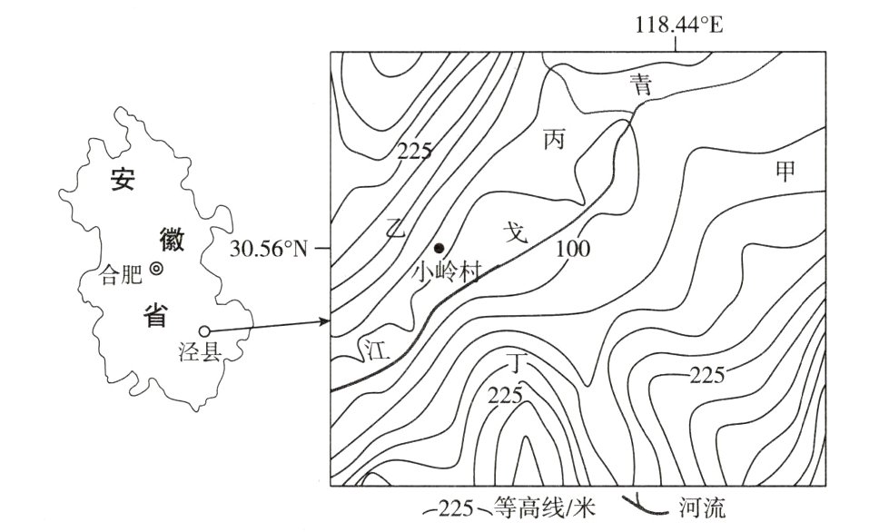 225等高线米河流