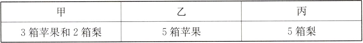 5箱梨5箱苹果3箱苹果和2箱梨