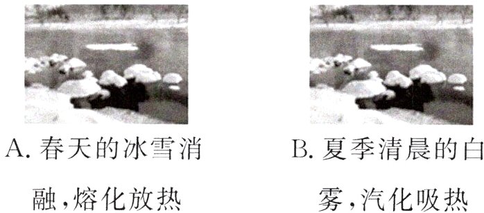 融熔化放热雾汽化吸热