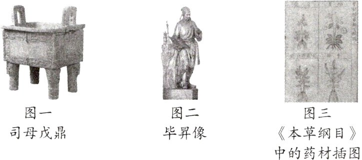 司母戊鼎毕昇像本草纲目中的药材插图