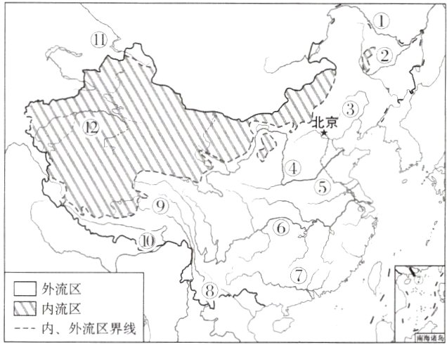 内流区内外流区界线