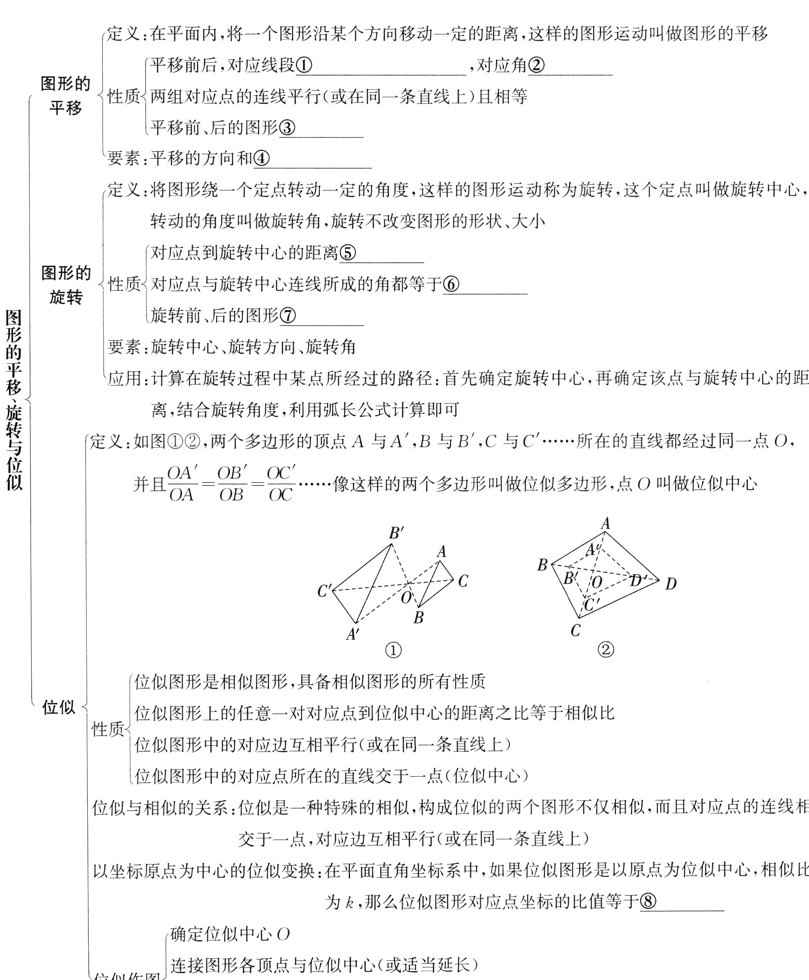 连接图形各顶点与位似中心或适当延长
