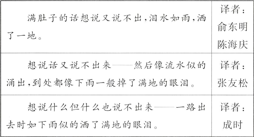 去时如下雨似的洒了满地的眼泪