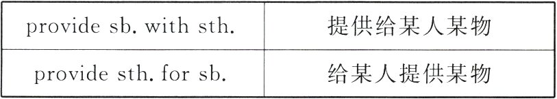 给某人提供某物providesthforsb